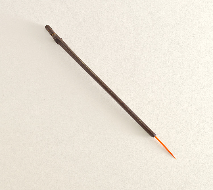 Itty Bitty Orange Synthetic Brush With 1 Inch Long Bristle And Bamboo Cane  Handle - Lebenzon Paintbrushes